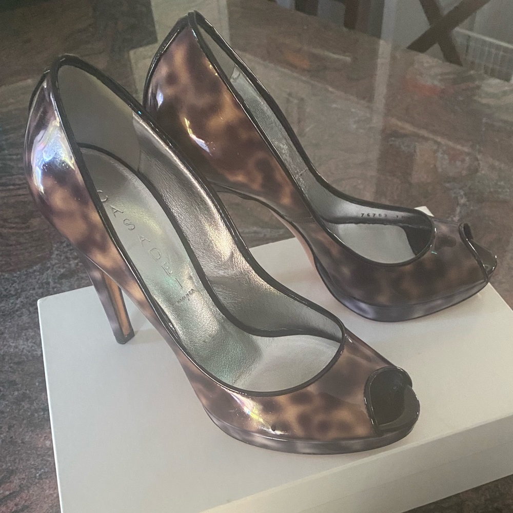 NEW Casadei Radica 7/10 Nero Heels 38.5